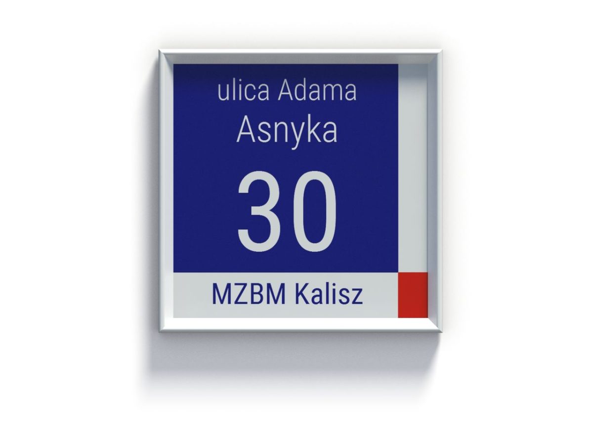 Tabliczka adresowa w Kaliszu poza obszarem Śródmieścia